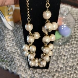 Source Unknown Gold and Cream Pearl Necklace